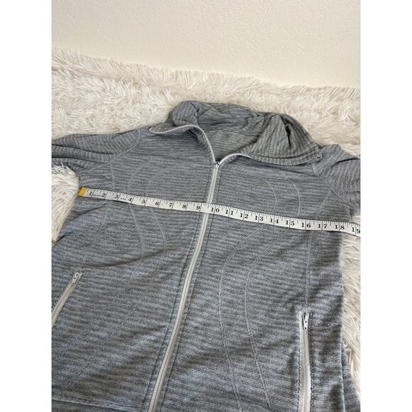 Lululemon In Stride Full Zip Jacket Heathered Gray Size 8 **SEE DESCRIPTION - Picture 7 of 8